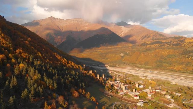 Mestia Georgia, historical townlet located in highlands of Georgia