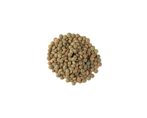 A handful of lentil seeds closeup.