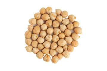 A handful of chickpea seeds close-up.