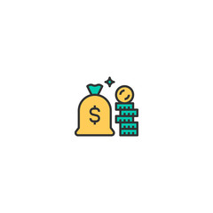 Money Bag icon design. Startup icon vector design