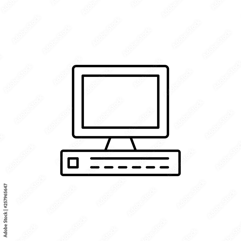 Poster hardware, pc, server icon. simple thin line, outline vector of hardware icons for ui and ux, website