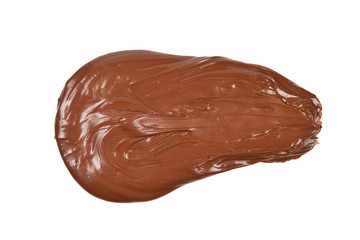 Chocolate cream background. Space for text or design. Isolated on white.