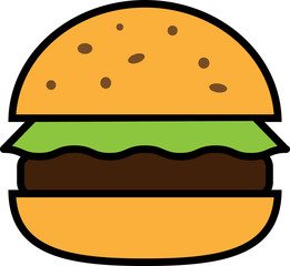 Colored icon Burger with Salad