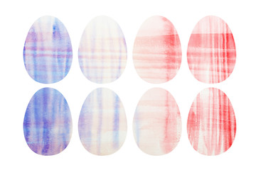 Set of Hand Drawn Watercolor Bird Eggs Isolated