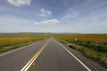 road and blue sky