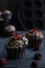 Raspberry cupcakes with oatmel