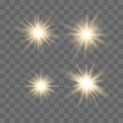 Set of glowing lights