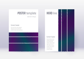 Geometric cover design template set. Neon abstract