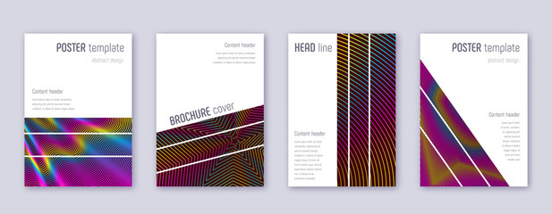 Geometric brochure design template set. Rainbow ab
