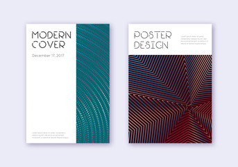 Minimal cover design template set. Red white blue 