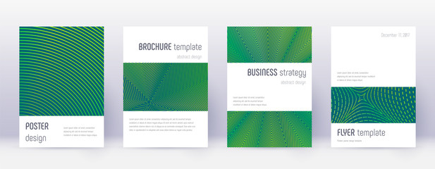 Fototapeta na wymiar Minimalistic brochure design template set. Green a