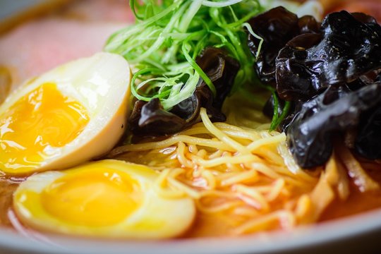ramen noodles closeup soup