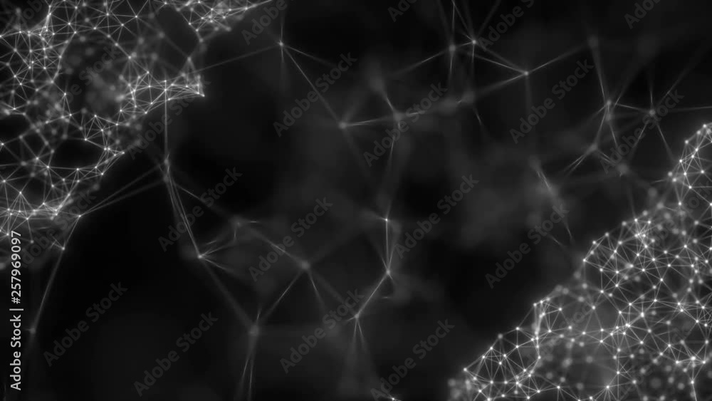 Poster spider structures in the corners of the screen and thin threads in the background. seamless loop.