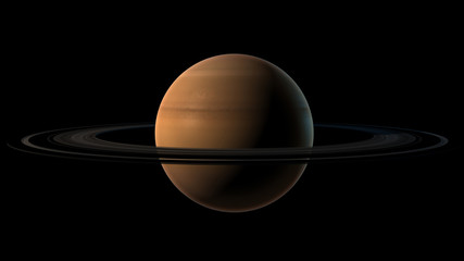 concept art of planet saturn with magnificent rings in dark of space 
