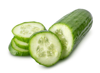 Cucumber isolated on whitebackground. Clipping path