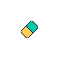 Eraser icon design. Stationery icon vector design