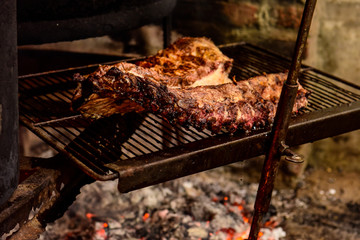 Pork ribs barbecue , Patagonia, Argentina
