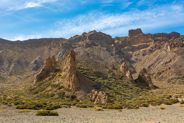 Fototapeta premium Spectacular landscape with many interesting forms of volcanic activity.