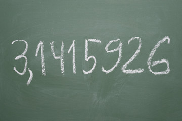 Fototapeta premium inscription in chalk on a blackboard PI