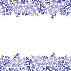 Blossoming lilac  on cards. Spring lilac. Lilac branch  flower drawing, illustration.