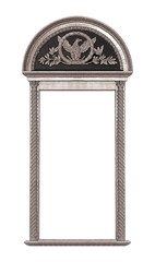 Panoramic silver frame for paintings, mirrors or photo isolated on white background