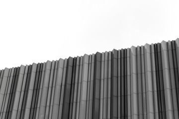 Black and white Angled clean shoot of composite wall