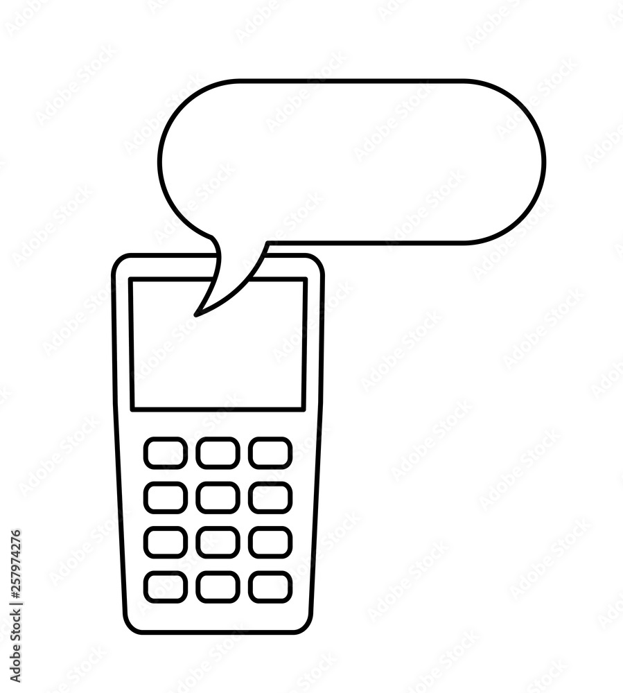 Sticker dataphone device with speech bubble