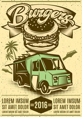 Obraz premium Good Burger Car. Fast food truck.