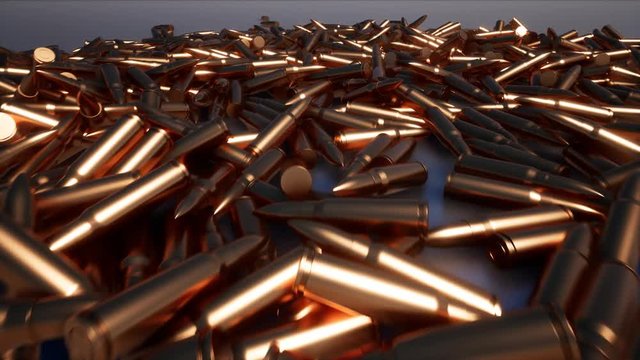 Heap of metal bullets