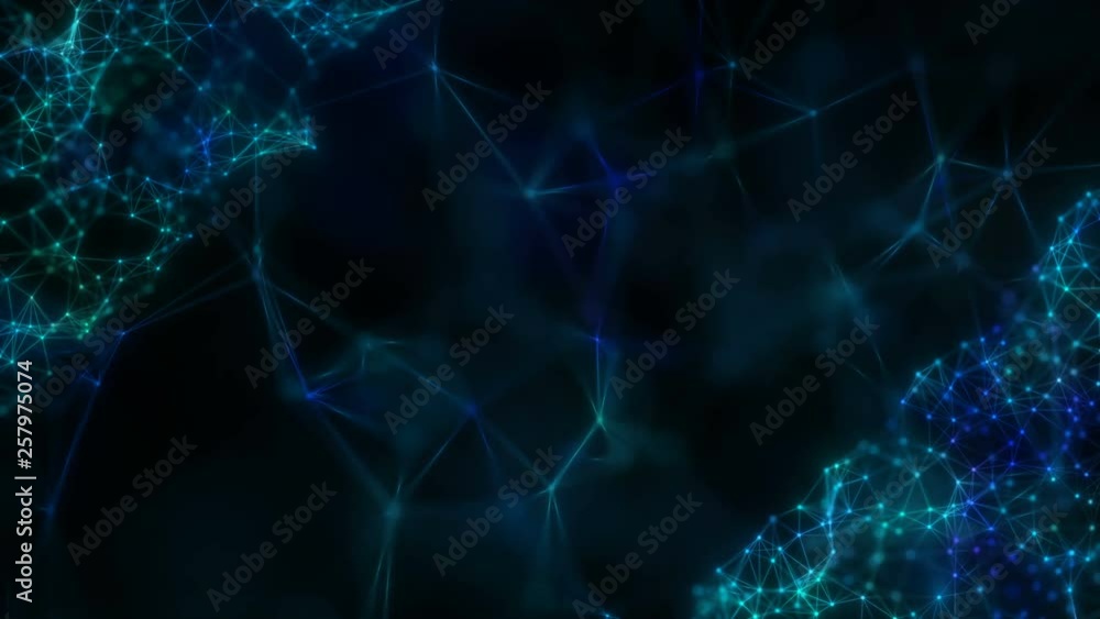 Poster plexus abstract technology and engineering background with original organic motion.seamless loop.