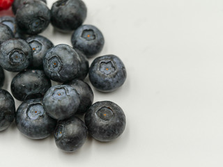 Fresh blueberries on white background