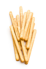 Italian grissini breadsticks. Tasty grissini snack.
