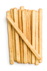Italian grissini breadsticks. Tasty grissini snack.