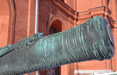 The barrel of the old cannon.