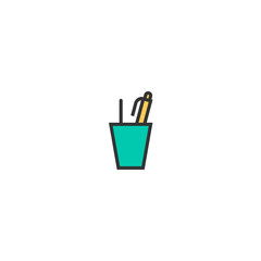 Writing tool icon design. Stationery icon vector design