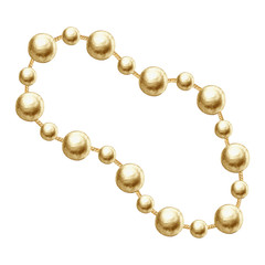 Golden chain glamour illustration. Watercolor hand drawn fashion accessory.
