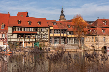 Fototapeta premium The former fishermen's district in Bamberg's Island City is known as Little Venice (Kleinvenedig) Bamberg, Baviera - Germany