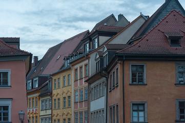 Fototapeta na wymiar The historic old town of Bamberg with baroque architecture and iconic wood-framed houses - Bavaria, Germany