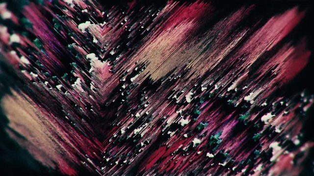 Glitchy textured multicolor background loop with noisy lines and video feedback