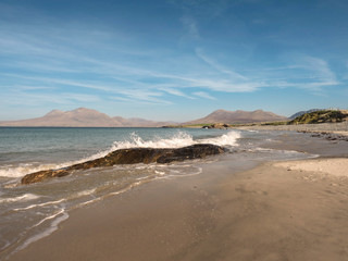 Fototapeta na wymiar Slver strand in Connemara national park, county Galway, Ireland.