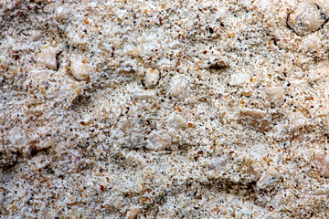 Beige colored house front, structured with scratch plaster.