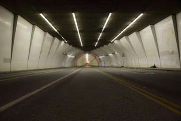 tunnel at night