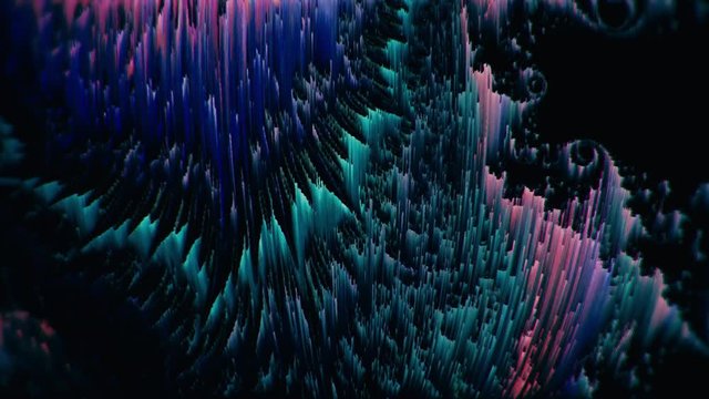 Glitchy textured multicolor background loop with noisy lines and video feedback