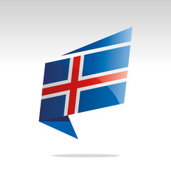 New abstract Iceland flag origami logo icon button label vector