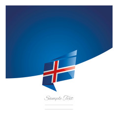 New abstract Iceland flag origami blue background vector