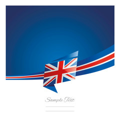 New abstract UK flag ribbon origami blue background vector