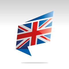 New abstract UK flag origami logo icon button label vector