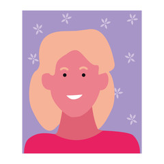 Woman smiling cartoon profile