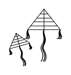 kites flying isolated icon