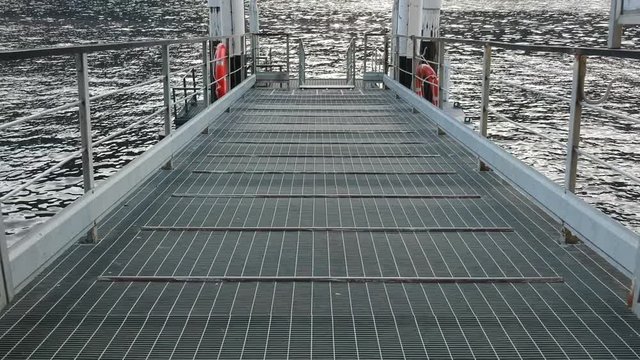 Dock of Nesso , a village on Lake Como